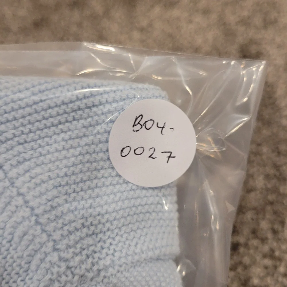 Ralph Lauren Baby Boy Light Blue Cotton Knit Cardigan Sweater Bear Buttons 12M